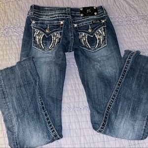 Miss Me Bling Angel Wing Bootcut Jeans 26 Low Rise